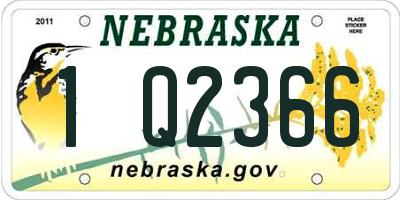 NE license plate 1Q2366