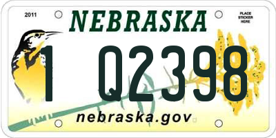 NE license plate 1Q2398