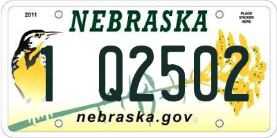 NE license plate 1Q2502