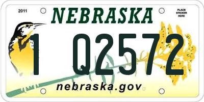 NE license plate 1Q2572