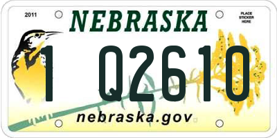 NE license plate 1Q2610