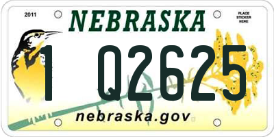 NE license plate 1Q2625
