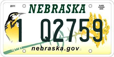 NE license plate 1Q2759