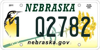 NE license plate 1Q2782