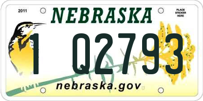 NE license plate 1Q2793