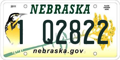 NE license plate 1Q2822