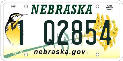 NE license plate 1Q2854