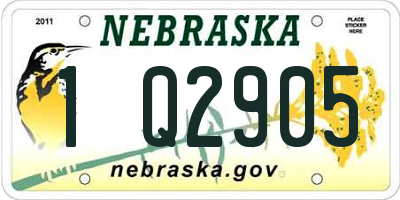 NE license plate 1Q2905