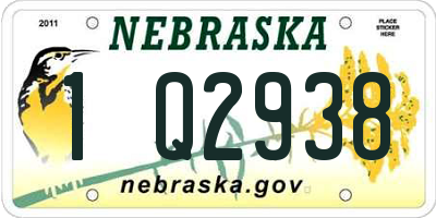 NE license plate 1Q2938