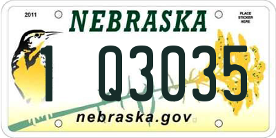 NE license plate 1Q3035