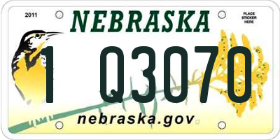 NE license plate 1Q3070