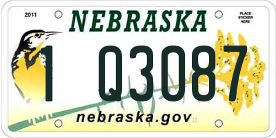 NE license plate 1Q3087