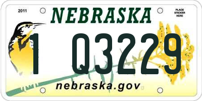 NE license plate 1Q3229