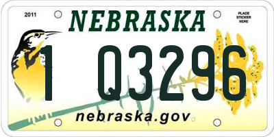 NE license plate 1Q3296