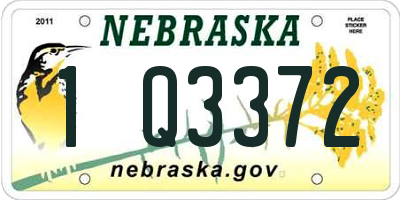 NE license plate 1Q3372