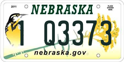 NE license plate 1Q3373