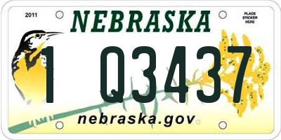NE license plate 1Q3437