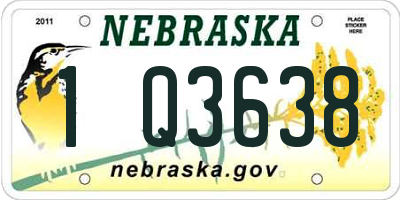 NE license plate 1Q3638