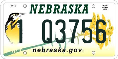 NE license plate 1Q3756
