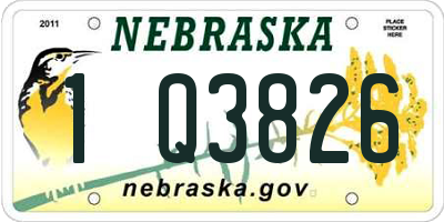 NE license plate 1Q3826