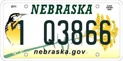 NE license plate 1Q3866