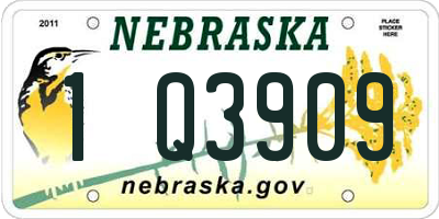 NE license plate 1Q3909