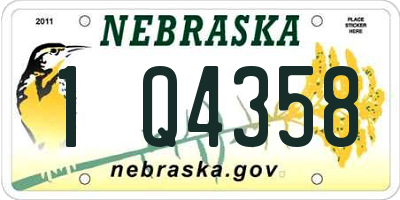 NE license plate 1Q4358