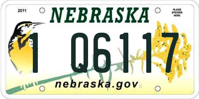 NE license plate 1Q6117