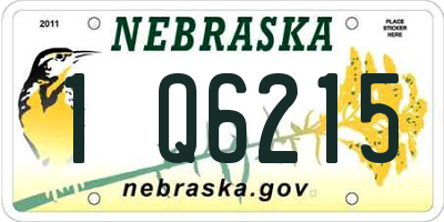 NE license plate 1Q6215