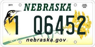 NE license plate 1Q6452
