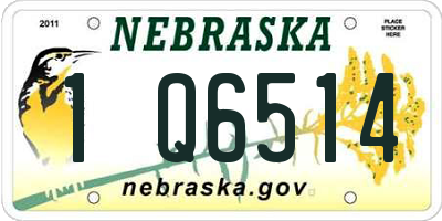NE license plate 1Q6514