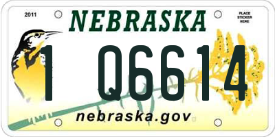 NE license plate 1Q6614