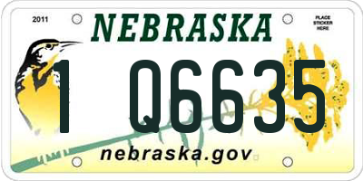 NE license plate 1Q6635