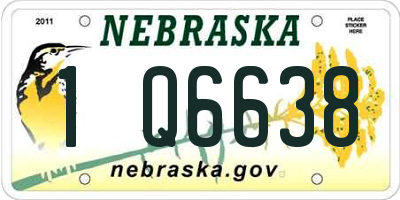 NE license plate 1Q6638