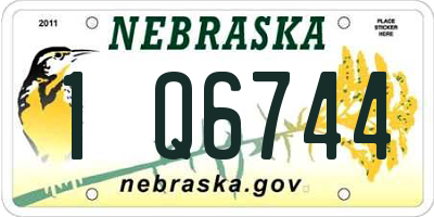 NE license plate 1Q6744