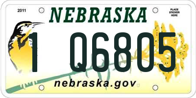NE license plate 1Q6805