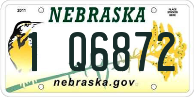 NE license plate 1Q6872