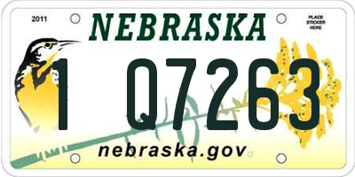 NE license plate 1Q7263