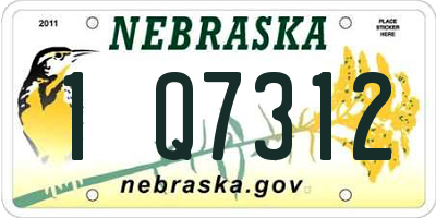 NE license plate 1Q7312