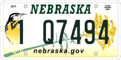 NE license plate 1Q7494