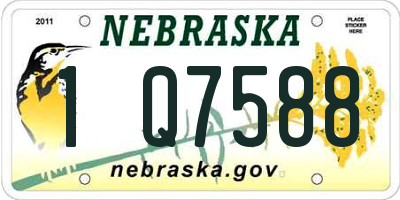 NE license plate 1Q7588