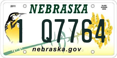 NE license plate 1Q7764
