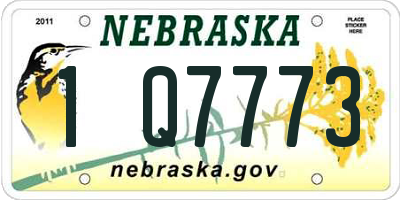 NE license plate 1Q7773