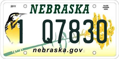 NE license plate 1Q7830