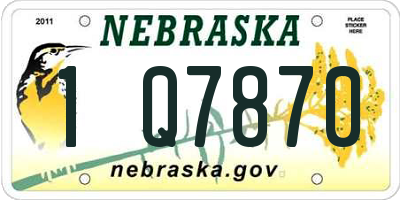 NE license plate 1Q7870