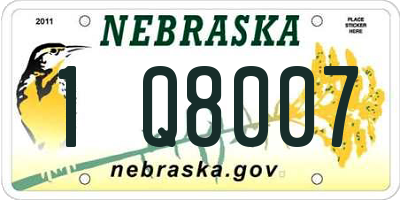 NE license plate 1Q8007