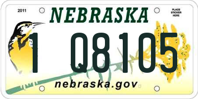 NE license plate 1Q8105