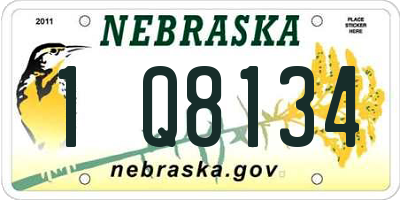 NE license plate 1Q8134