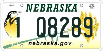 NE license plate 1Q8289