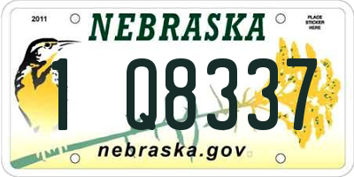 NE license plate 1Q8337